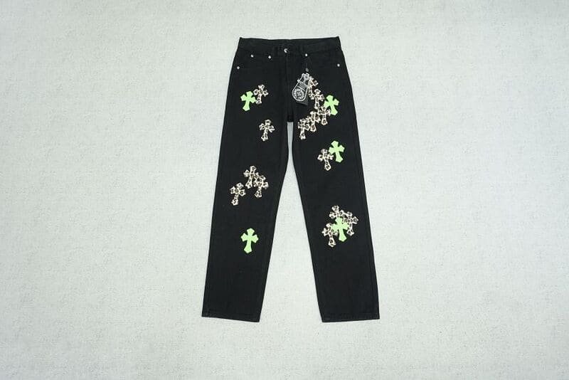 Calça Chrome Hearts Green & Leopard Cross